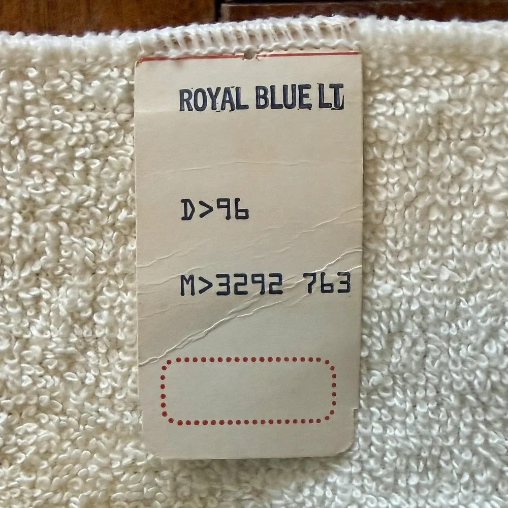 New 2pc VTG 60s MCM Sears Floral Cotton Washcloth USA Flowers Royal Blue Lt Tag!